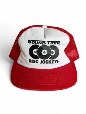 Vintage 80s Sound Trek Disc Jockeys Hat DJ Snapback Disco Promo